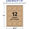 image:imageAvery Kraft Brown Square Labels Sure Feed Technology 2 x 2 300 Kraft Brown Labels PrinttoTheEdge LaserInkjet Printable600 labels