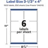 image:imageAvery Matte White Rectangle Labels Sure Feed Technology 313 x 4 150 Matte White Printable Labels1 500 Labels