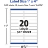 image:imageAvery Matte White Removable Rectangle Labels Sure Feed Technology 1 x 4 300 Removable Labels LaserInkjet Printable300 labels