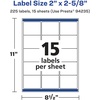 image:imageAvery Matte White Removable Rectangle Labels Sure Feed Technology 2 x 258 1500 Removable Labels LaserInkjet Printable225 labels