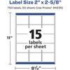 image:imageAvery Matte White Removable Rectangle Labels Sure Feed Technology 2 x 258 1500 Removable Labels LaserInkjet Printable750 labels