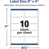 image:imageAvery Matte White Removable Rectangle Labels Sure Feed Technology 2 x 4 150 Removable Labels LaserInkjet Printable1 000 labels