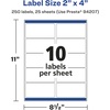 image:imageAvery Matte White Removable Rectangle Labels Sure Feed Technology 2 x 4 150 Removable Labels LaserInkjet Printable250 labels