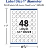 image:imageAvery Matte White Removable Round Labels Sure Feed Technology PrinttoTheEdge 1 Diameter 720 Removable Labels LaserInkjet Printable2 400 labels