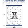 image:imageAvery Matte White Removable Round Labels Sure Feed Technology PrinttoTheEdge 2 Diameter 180 Removable Labels LaserInkjet Printable600 labels