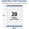 image:imageAvery Matte White Removable Round Labels with Sure Feed Technology 15 Diameter 300 Labels LaserInkjet Printable2 000 labels