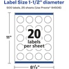 image:imageAvery Matte White Removable Round Labels with Sure Feed Technology 15 Diameter 300 Labels LaserInkjet Printable500 labels