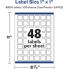 image:imageAvery Matte White Removable Square Labels Sure Feed Technology PrinttoTheEdge 1 x 1 720 Removable Labels LaserInkjet Printable4 800 labels