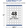 image:imageAvery Matte White Removable Square Labels Sure Feed Technology PrinttoTheEdge 1 x 1 720 Removable Labels LaserInkjet Printable720 labels