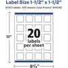 image:imageAvery Matte White Removable Square Labels Sure Feed Technology PrinttoTheEdge 15 x 15 300 Removable Labels LaserInkjet Printable2 000 labels