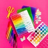 image:imageAvery Mini 3 Ring Binder Holds 55 x 85 Paper 1 Round Rings 175Sheet Capacity 14 Inch Wide Spine Watercolor Rainbow Design Great for Home Office School Supplies and More 18713