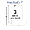 image:imageAvery MultiUse Removable Labels 1 x 3 White NonPrintable 72 Blank Labels Total 6728