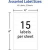 image:imageAvery NoIron Fabric Labels Assorted Shapes and Sizes Washer and DryerSafe Waterproof Labels NonPrintable 45 Total 407002 Pack