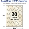 image:imageAvery Pearlized Ivory Round Labels Sure Feed Technology PrinttoTheEdge 175 Diameter 200 Pearlized Ivory Labels LaserInkjet Printable200 labels