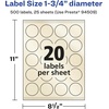image:imageAvery Pearlized Ivory Round Labels Sure Feed Technology PrinttoTheEdge 175 Diameter 200 Pearlized Ivory Labels LaserInkjet Printable500 labels