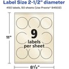 image:imageAvery Pearlized Ivory Round Labels Sure Feed Technology PrinttoTheEdge 25 Diameter 90 Pearlized Ivory Labels LaserInkjet Printable450 labels