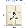 image:imageAvery Pearlized Ivory Square Labels Sure Feed Technology PrintToTheEdge 3 x 3 60 Pearlized Ivory Labels LaserInkjet Printable60 labels