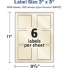 image:imageAvery Pearlized Ivory Square Labels Sure Feed Technology PrintToTheEdge 3 x 3 60 Pearlized Ivory Labels LaserInkjet Printable600 labels