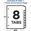 image:imageAvery Plastic 8 Tab Binder Dividers Customizable Table of Contents Multicolor Tabs 1 Set 11817