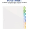 image:imageAvery Plastic 8Tab Binder Dividers with Pockets Style Edge Insertable Multicolor Tabs 1 Set 11293