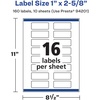 image:imageAvery Printable Durable White Rectangle Labels Sure Feed Technology 1 x 258 PrinttotheEdge Waterproof Labels Laser amp PigmentBased Inkjet Compatible 160 Total160 labels