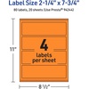image:imageAvery Printable Rectangle Labels Sure Feed Technology 214 x 734 Bright Orange Labels PrinttoTheEdge LaserInkjet Printable 320 Total Great for Candles and Jars80 labels