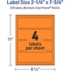 image:imageAvery Printable Rectangle Labels Sure Feed Technology 214 x 734 Bright Orange Labels PrinttoTheEdge LaserInkjet Printable 320 Total Great for Candles and Jars320 labels