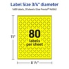 image:imageAvery Printable Round Labels Sure Feed Technology 34 Diameter Neon Yellow Labels PrinttoTheEdge LaserInkjet 3200 Total Great for Price Stickers and Mailing Seals1 600 labels