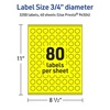 image:imageAvery Printable Round Labels Sure Feed Technology 34 Diameter Neon Yellow Labels PrinttoTheEdge LaserInkjet 3200 Total Great for Price Stickers and Mailing Seals3 200 labels