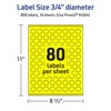 image:imageAvery Printable Round Labels Sure Feed Technology 34 Diameter Neon Yellow Labels PrinttoTheEdge LaserInkjet 3200 Total Great for Price Stickers and Mailing Seals800 labels