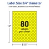 image:imageAvery Printable Round Labels Sure Feed Technology 34 Diameter Neon Yellow Labels PrinttoTheEdge LaserInkjet 3200 Total Great for Price Stickers and Mailing Seals6 400 labels