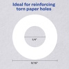 image:imageAvery SelfAdhesive Hole Reinforcement Stickers 14 Diameter Hole Punch Reinforcement Labels White NonPrintable 200 Labels Total 57292 000 labels