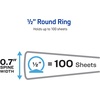 image:imageAvery Standard View 3 Ring Binder 05 Round Rings 100Sheet Capacity 07 Inch Wide Spine 1 White Binder Ideal for Lightweight Organization and Occasional Referencing 0575005 Inch Pack of 12