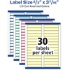 image:imageAvery TrueBlock File Folder Labels 23 x 3716 750 Printable Labels Assorted Colors Permanent 5266067 x 343 Inches Pack of 10