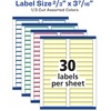 image:imageAvery TrueBlock File Folder Labels 23 x 3716 750 Printable Labels Assorted Colors Permanent 526623 in X 3716 in