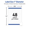image:imageAvery TrueBlock Matte White Round Labels Sure Feed Technology 1 Diameter 480 Matte White Labels PrinttoTheEdge LaserInkjet Printable Great for Product Merchandising Stickers720 labels