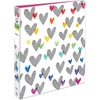 image:imageAvery  Amy Tangerine Designer Collection Binder 1 Inch Round Rings 175Sheet Capacity Hatchmark Hearts 28320