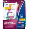 image:imageAvery 10 Tab Dividers for 3 Ring Binders Customizable Table of Contents Multicolor Tabs 6 Sets 1118810 tabs