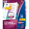 image:imageAvery 15 Tab Dividers for 3 Ring Binders Customizable Table of Contents Multicolor Tabs 6 Sets 111976 sets