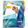 image:imageAvery 8 Tab Dividers for 3 Ring Binder Easy Print amp Apply Clear Label Strip Index Maker Customizable Multicolor Tabs 5 Sets 11419Multicolor
