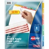 image:imageAvery 8 Tab Dividers for 3 Ring Binder Easy Print amp Apply Clear Label Strip Index Maker Customizable Multicolor Tabs 5 Sets 11419Multicolor