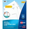 image:imageAvery Big Tab Printable Large White Label Dividers for 3 Ring Binders 8 Tabs per Set White Great for Office Supplies School Supplies Organizing and More 20 Sets of 1444120 sets Pack of 6