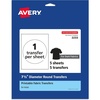 image:imageAvery Dark Transfer Paper for TShirts 75 Diameter Pre DieCut IronOn Circle Transfers PrinttotheEdge 5 Sheets of Heat Transfer Paper 5 Total 0223375