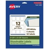 image:imageAvery Dissolvable Square Labels Sure Feed Technology 218 x 218 Matte White PrinttoTheEdge LaserInkjet Printable 120 Labels Total60 labels