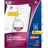 image:imageAvery Dividers for 3 Ring Binders 5 Tabs per Set Customizable Table of Contents Classic White Tabs Great for Organizing Reports Projects and More 6 Sets of 118210