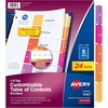 image:imageAvery Dividers for 3 Ring Binders 5 Tabs per Set Customizable Table of Contents Multicolor Tabs Great for Organizing HighVolume Reports Projects and More 24 Sets of 111675 tabs