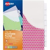 image:imageAvery Dividers for 3 Ring Binders 8 Tab Plastic Binder Dividers Pockets Insertable Big Tabs Vibrant Geometric Patterns Extend Beyond Sheet Protectors 1 Set 07709