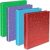 image:imageAvery Fashion 3 Ring Binders 1 Round Rings 175Sheet Capacity 14 Inch Wide Spine Customizable Clear Cover and Spine Assorted Class Pack Designs 12Pack of 26949