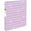 image:imageAvery Fashion Durable View 3 Ring Binder 1 Round Rings 175Sheet Capacity 14 Inch Wide Spine Customizable Clear Cover and Spine Purrrfectly Purple Design 26738Purrrfectly Purple