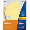 image:imageAvery Insertable Dividers for 3 Ring Binder 5Tab Set Clear Big Tabs Buff Paper with GoldReinforced 24 Sets Great for Organizing Projects Reports Finances and More 1111348 Sets